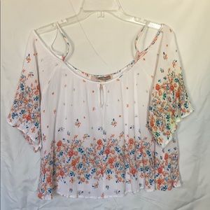 Off shoulder summer blouse floral design